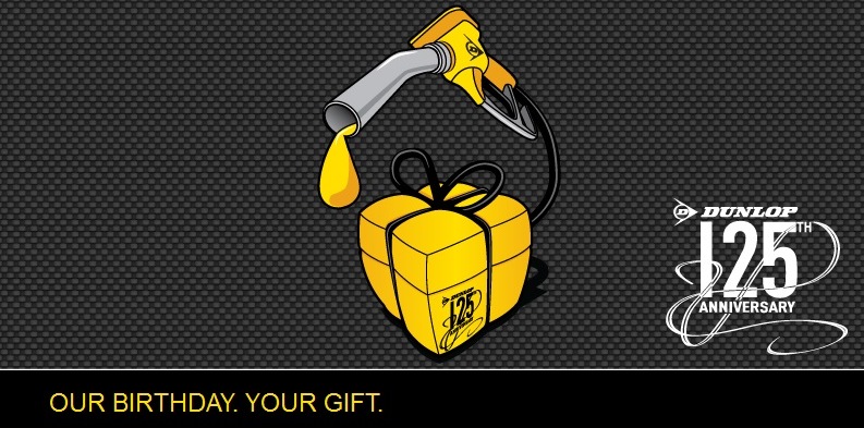 Per festeggiare i 125 anni di attività, Dunlop regala buoni carburante da 20 euro