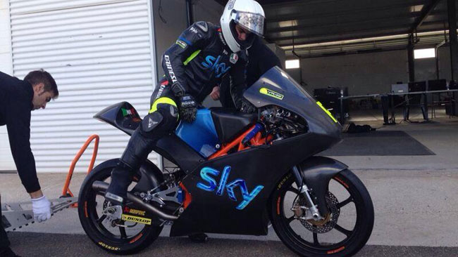 Romano Fenati sulla nuova KTM del team Sky VR46