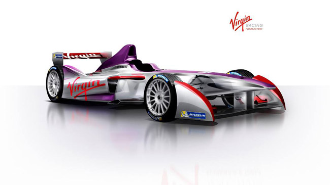La monoposto Virgin Racing che parteciperà al Campionato Mondiale di Formula E