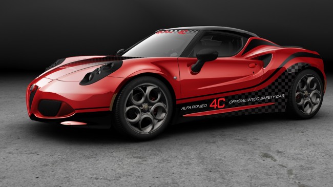 L' Alfa Romeo 4C in configurazione safety car