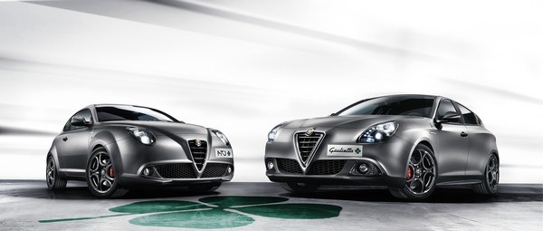 Le nuove MiTo (a sinistra) e Giulietta (a destra) Quadrifoglio Verde