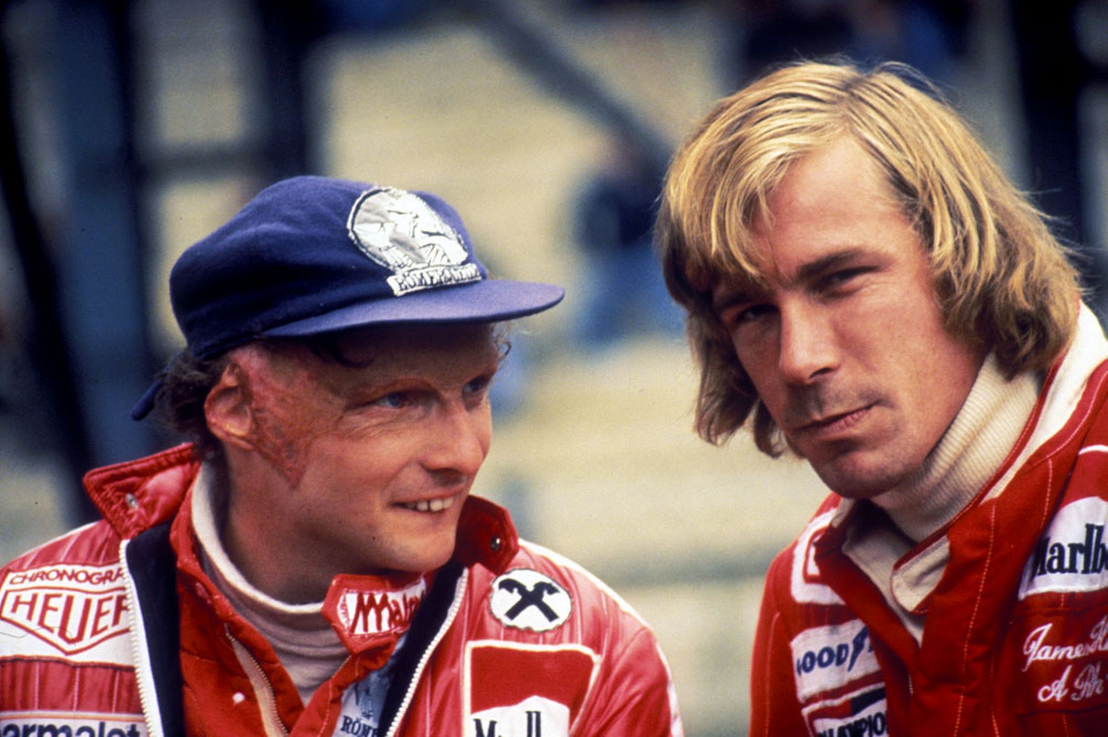 Niki Lauda (a sinistra) e James Hunt