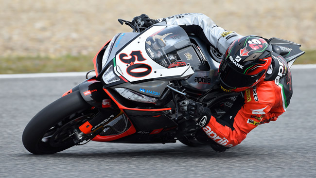 Il pilota francese della Aprilia Sylvain Guintoli